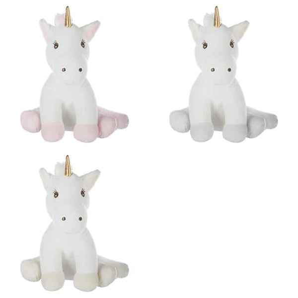 Jucarie de plus Unicorn, 22 cm, culori asortate roz,alb