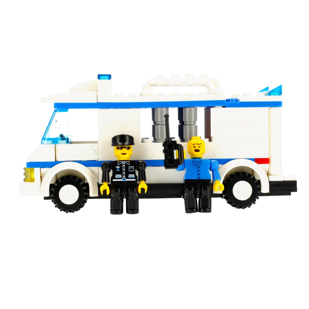 Set constructie ALLEBLOX Police, 134 piese, 6+, vehicul cu piese mobile, compatibil cu alte blocuri