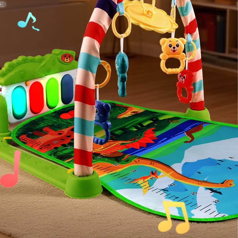 Salteluta de Joaca si Pian Muzical, 5 Jucarii Suspendate, Lumini si Sunete, 0-24 Luni, Multicolor, Centru de Activitati pentru Bebelusi