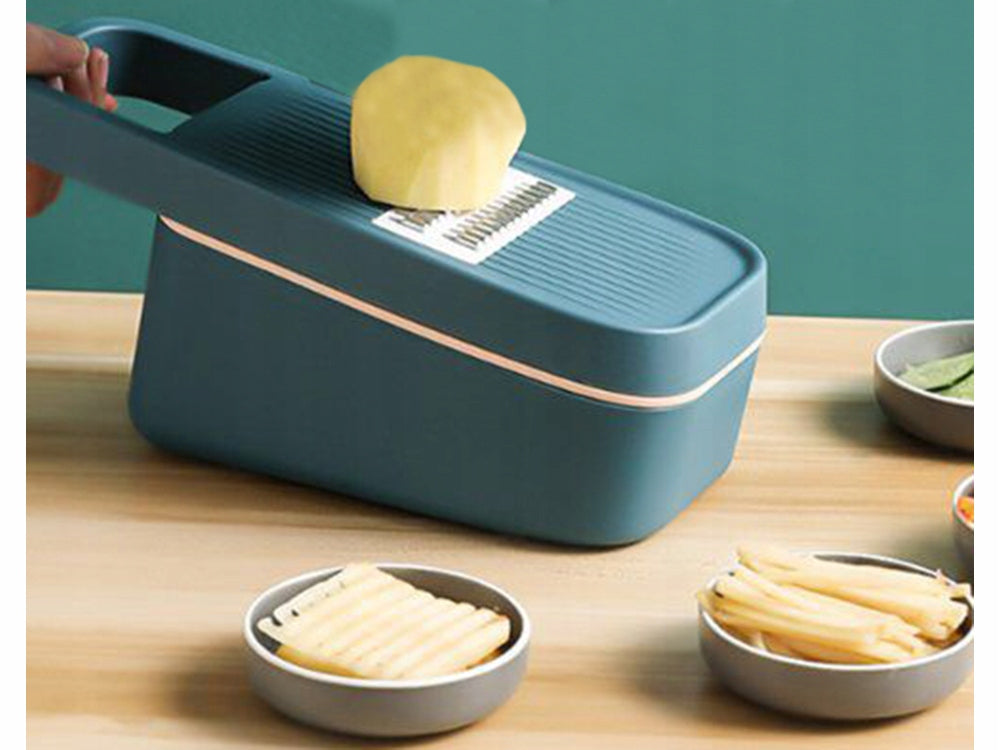 Razatoare multifunctionala pentru legume si fructe, set, albastru, 27.5x11.5x12.5cm