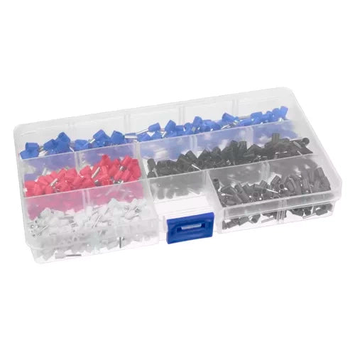 Set cleste sertizare Bigstren 0.25-10 mm. 500 mufe izolate, dimensiuni 18x7-16x4 cm, cutie organizatoare