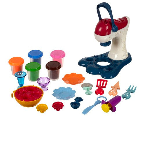 Set plastilina Kruzzel cu mixer si accesorii, 5 culori, 18 x 21.5 x 26 cm, pentru copii 3+ ani