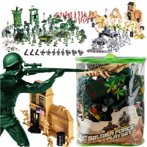 Set militar pentru copii, Soldier Force, 300 piese, soldati, tancuri, dimesniune 32x27cm