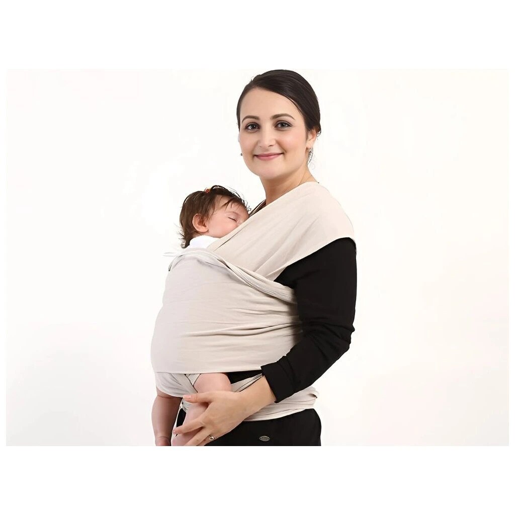 Marsupiu port-bebe innodat, ergonomic, tesatura respirabila, culoare bej, marimea L