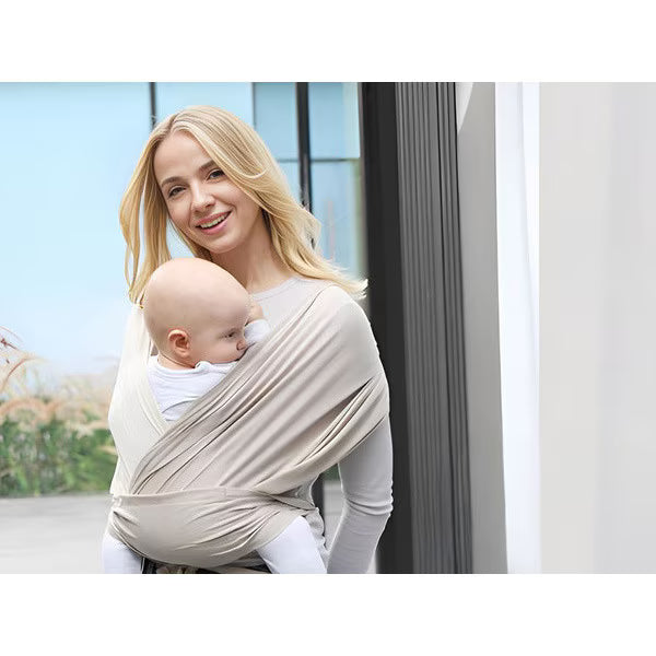 Marsupiu port-bebe innodat, ergonomic, tesatura respirabila, culoare bej, marimea L